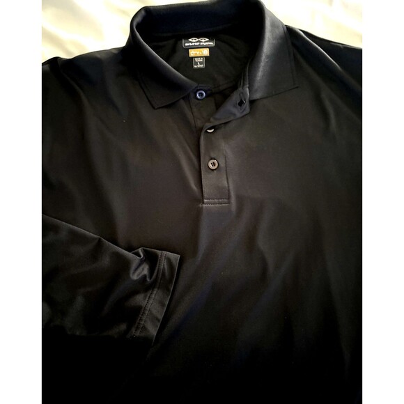 Snake Eyes Men's Black Large Long Sleeve Polyester Golf/Polo Shirt Dry-18 - Picture 1 of 4